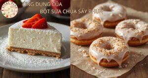 Các sản phẩm thực phẩm ứng dụng bột sữa chua sấy phun như bánh, kem, đồ uống và kẹo